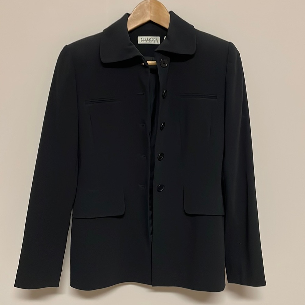 Ann Taylor Petites Black Blazer Jacket 2P - Picture 2 of 4
